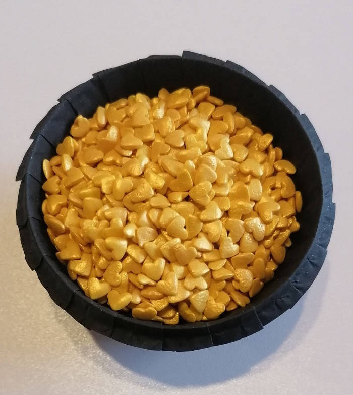 

Посыпка кондитерская Сердечки золото