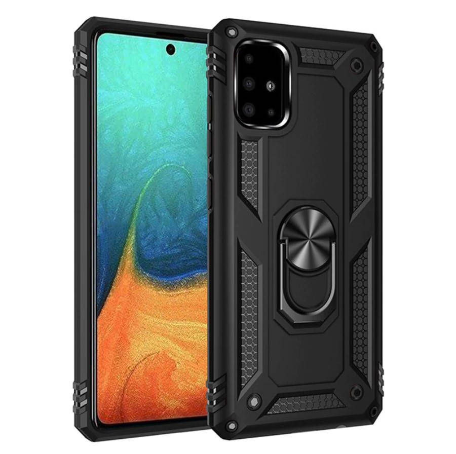 

Противоударный чехол Combo Ring для Samsung Galaxy A51 2020 A515 (Разные цвета) Черный