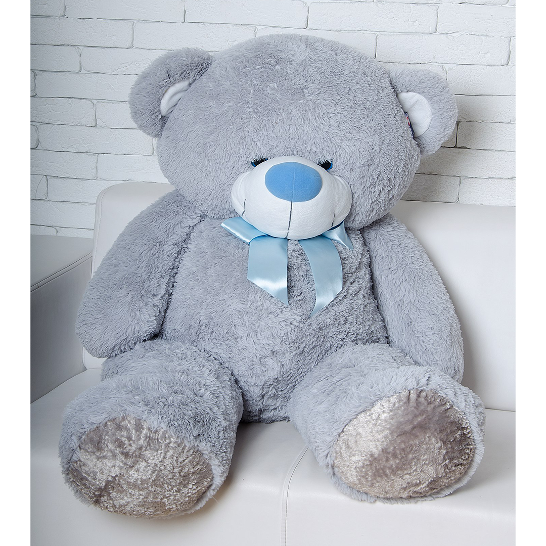 

Плюшевые медведи: Плюшевый медвежонок Бойд 2 метра (200 см), Серый