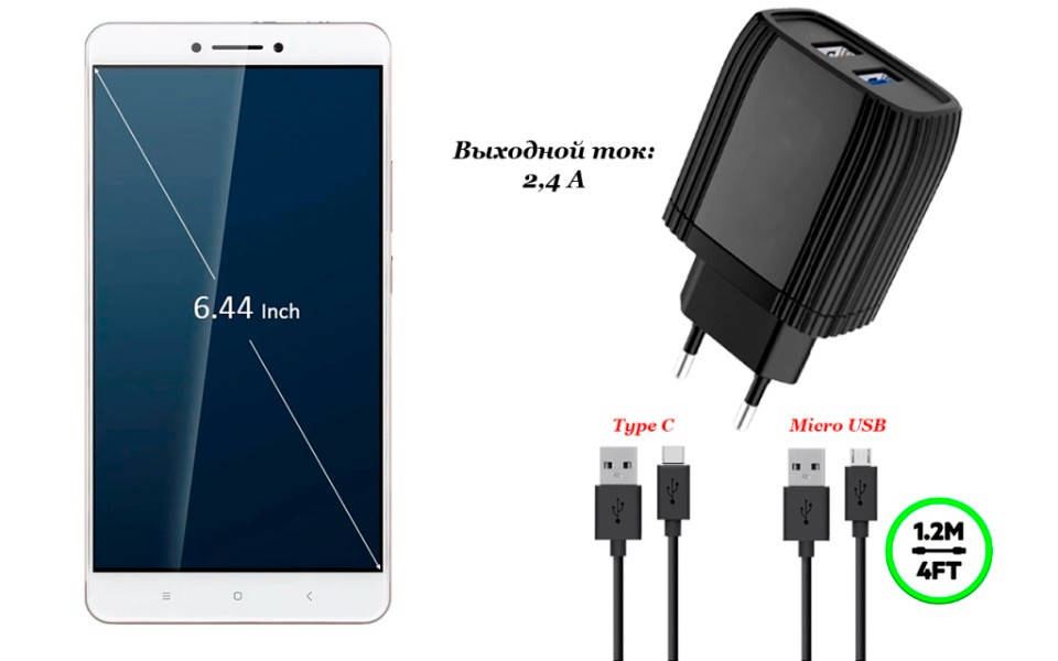 

Сетевое зарядное устройство для Xiaomi Mi Max, Черный
