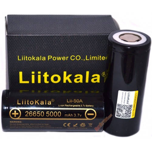 

Аккумулятор Li-Ion 26650 Liitokala Lii 50A 5000 mAh (без защиты)