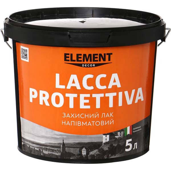 

Защитный полуматовый лак LACCA PROTETTIVA ELEMENT DECOR 1 л