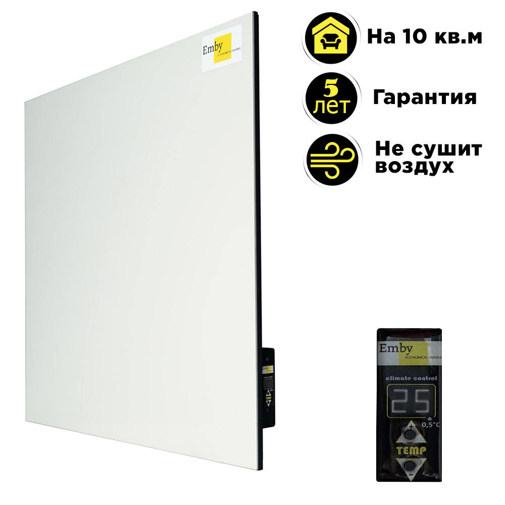 

Керамический обогреватель Emby CHT-500 белый с терморегулятором на 10 кв.м