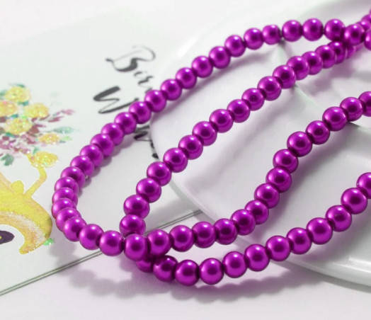 

Жемчуг стеклянный 4мм ≈150шт, бусины малиновые, Салатовый