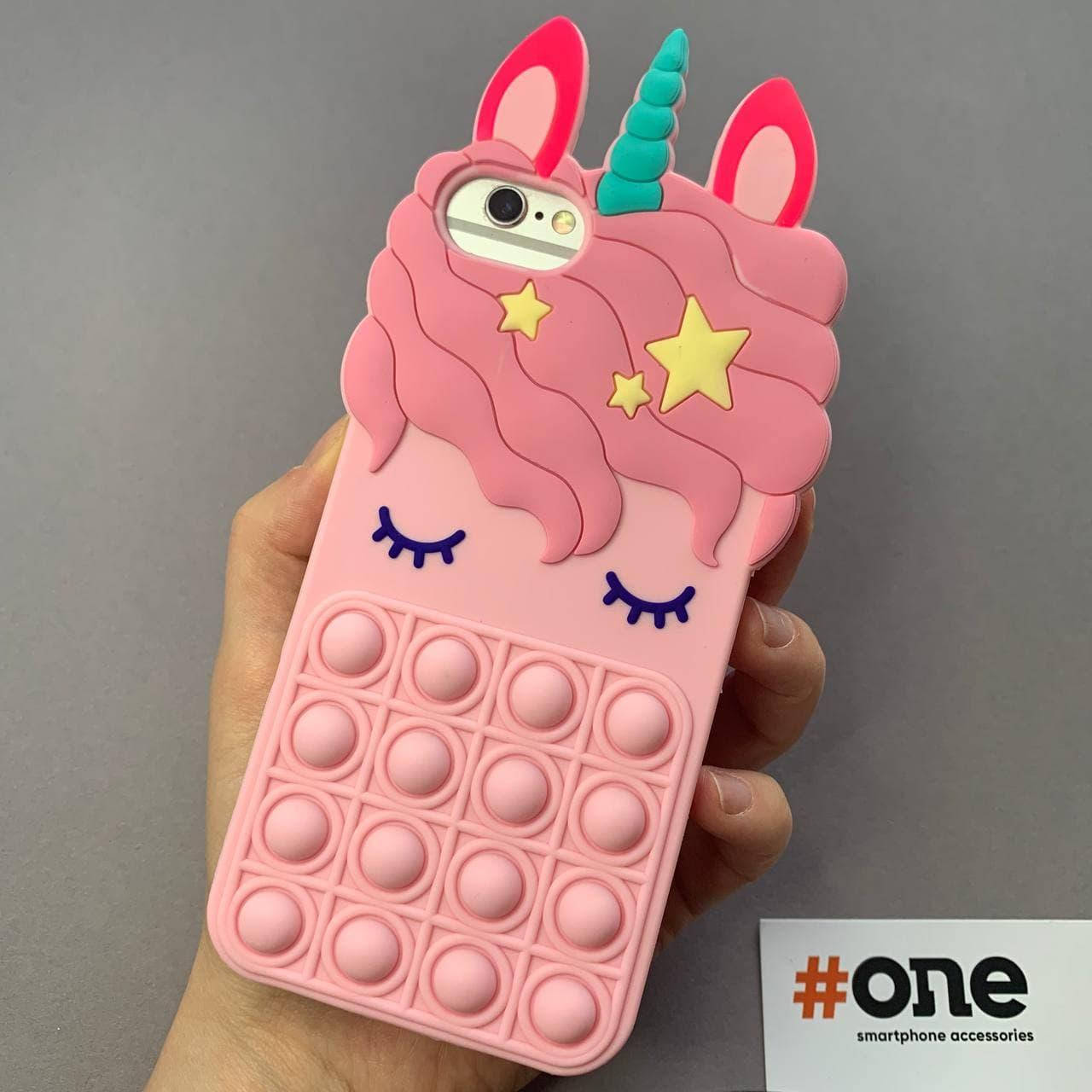 

Чехол для iPhone 6 6s Pop it антистресс силиконовый 3д чехол поп ит единорог на телефон айфон 6 6с розовый CHL