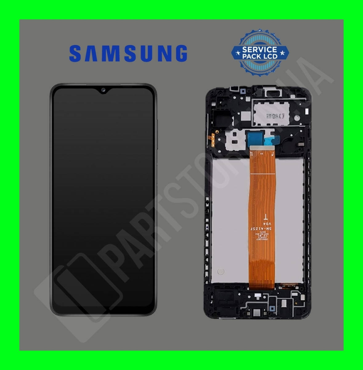 

Дисплей Samsung A127 Black A12 2021 (GH82-26485A) сервисный оригинал в сборе с рамкой, Черный
