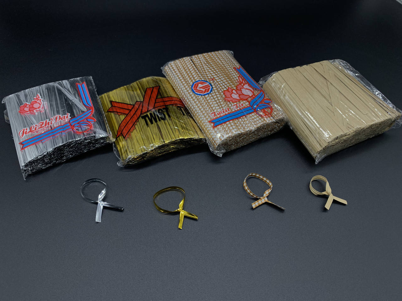 

Скрутки завязки для пакетов. Бумага крафт. 8см. 1000шт/уп