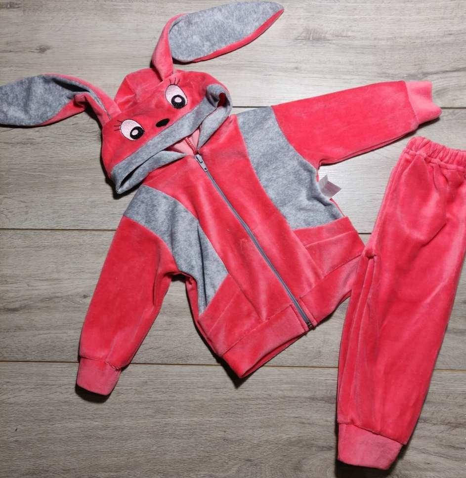 

Детский велюровый костюм "Зайка" на 1-5 лет, Красный