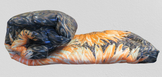 

Одеяло синтепоновое полуторное 150 х 210 см. Подсолнухи, Черный