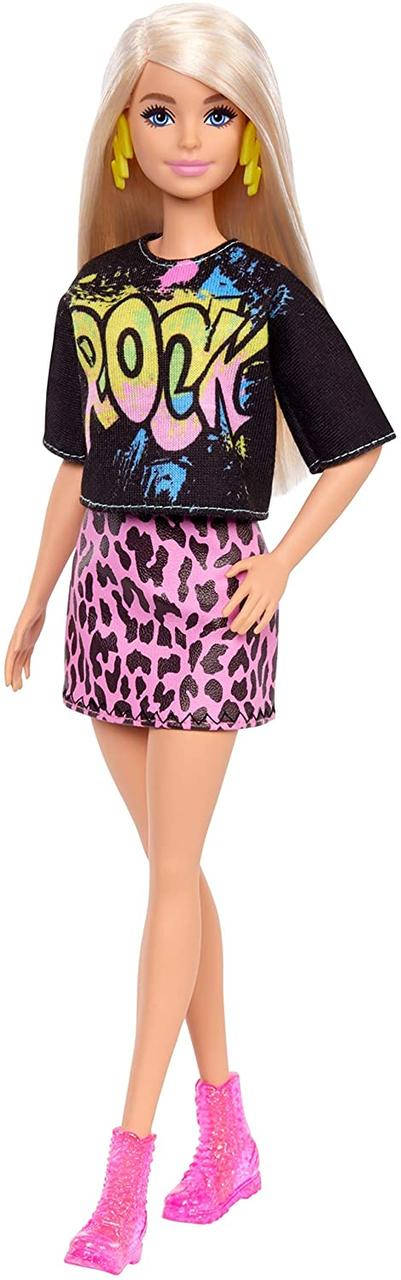 

Кукла Барби Модница Barbie Fashionistas Doll with Long Blonde Hair Wearing “Rock” Graphic T-Shirt,