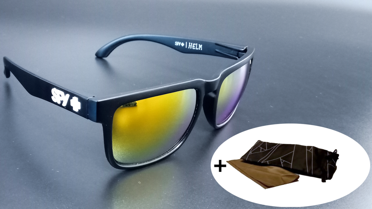 

ТОП! Мужские и Женские Солнцезащитные Очки Spy+ Ken Block стильные унисекс очки для моря от солнца и Мягкий чехол для очков с салфеткой, Черный