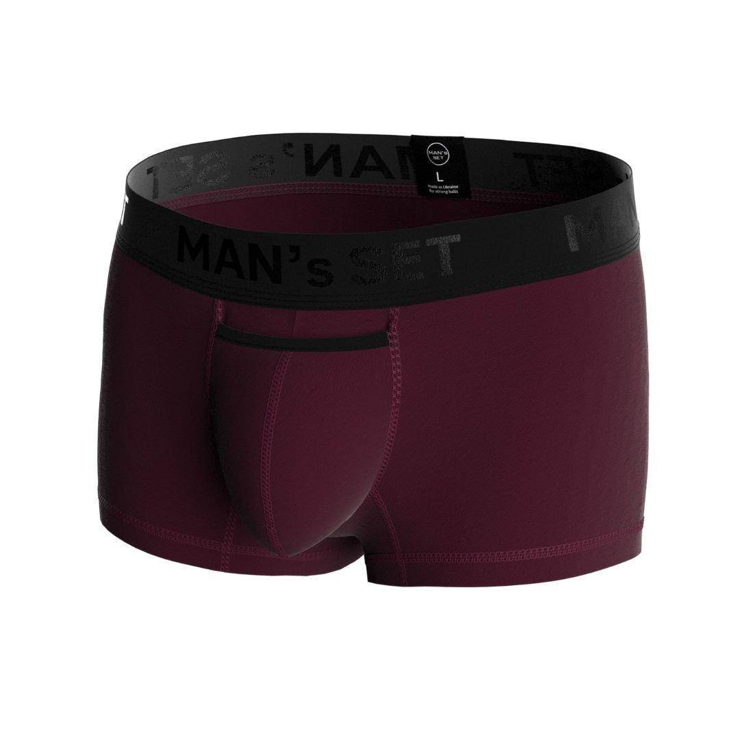 

Мужские трусы анатомические "Black Series", Modern, марсала, Черный