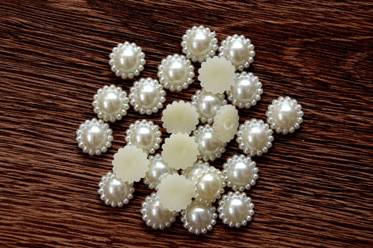 

Полубусины, фигурные, 13 мм, цвет молочный, 40 шт., Бежевый