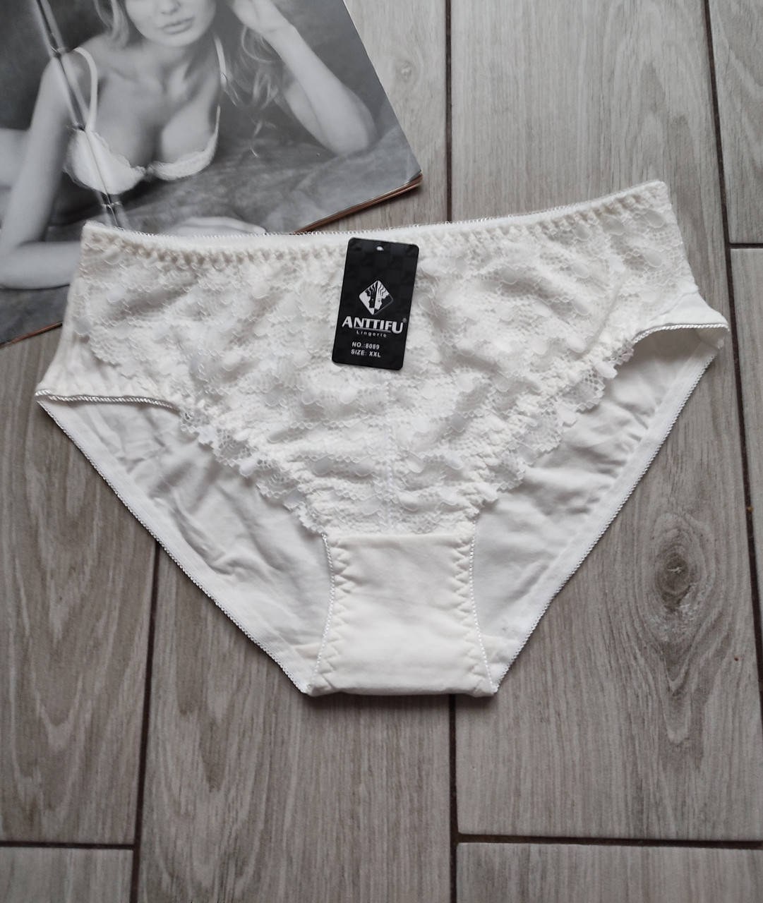 

Красивые трусики котон + кружево ТМ " ANTTIFU" размер: 44/46/48.