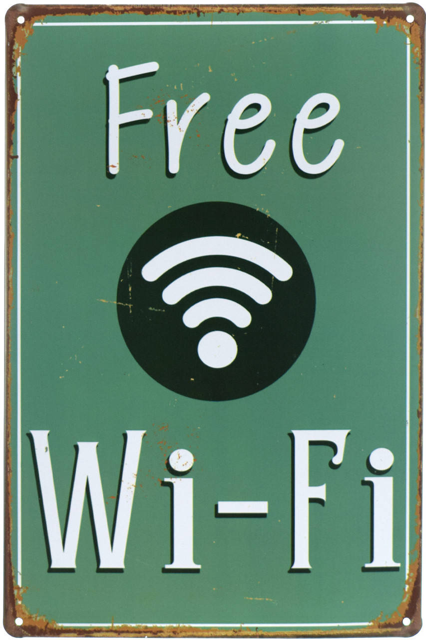 

Металлическая табличка "Free Wi-Fi (Зеленый Фон)" (ms-00522)