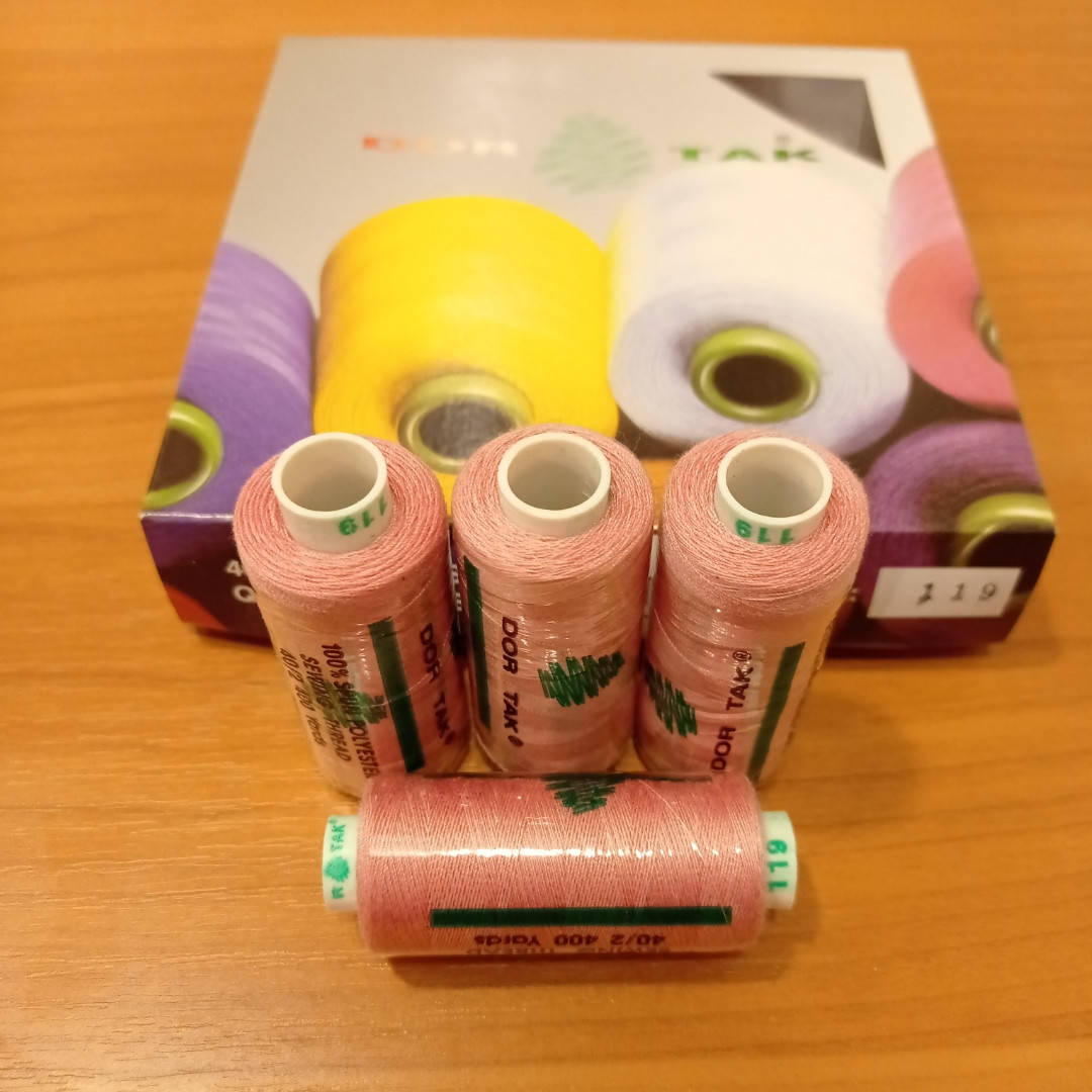 

Нитки швейные №40/2 Dor Tak (Дор Так) 400 yrd №119, Розовый