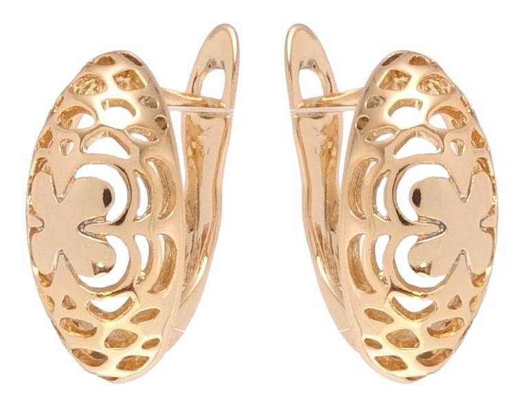 

Серьги Xuping Позолота 18K английский замок "Резной цветочный орнамент"