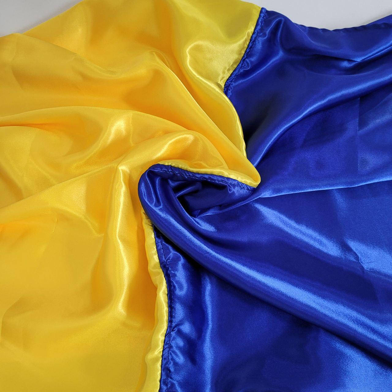 

Флаг Украины большой патриотический 95×150 см Материал атлас