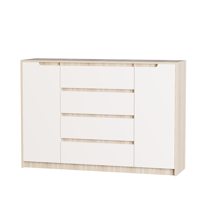 

Комод на телескопических направляющих "МИКС-3" санома+белый