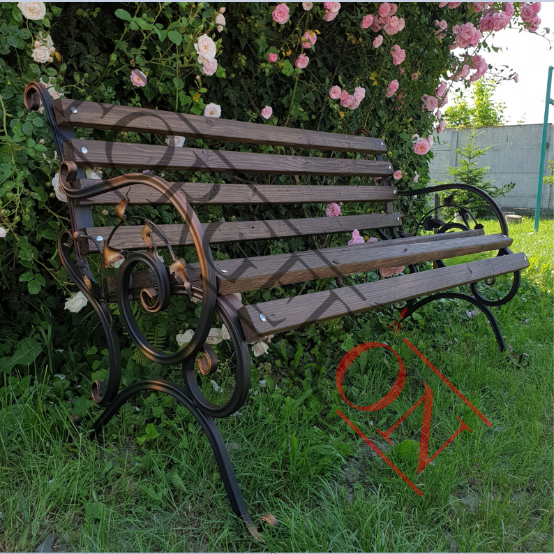 

КОВАННЫЕ БОКОВИНКИ скамейка с листьями, (2шт)