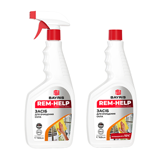 

Средство для очистки стекла. "REM-HELP" (0,5 л) Запаска