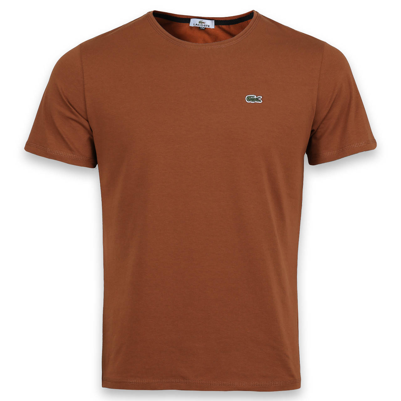 

Футболка мужская св коричневая LACOSTE с патчем Ф-10 LBRN M(Р) 20-819-020