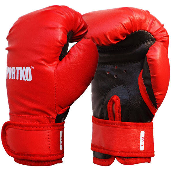 

Боксерские перчатки SPORTKO арт. ПД2-6-OZ (унций). красный