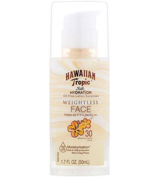 

Солнцезащитный крем для лица Hawaiian Tropic Silk Hydration Weightless Face Oil Free Lotion Sunscreen SPF 30