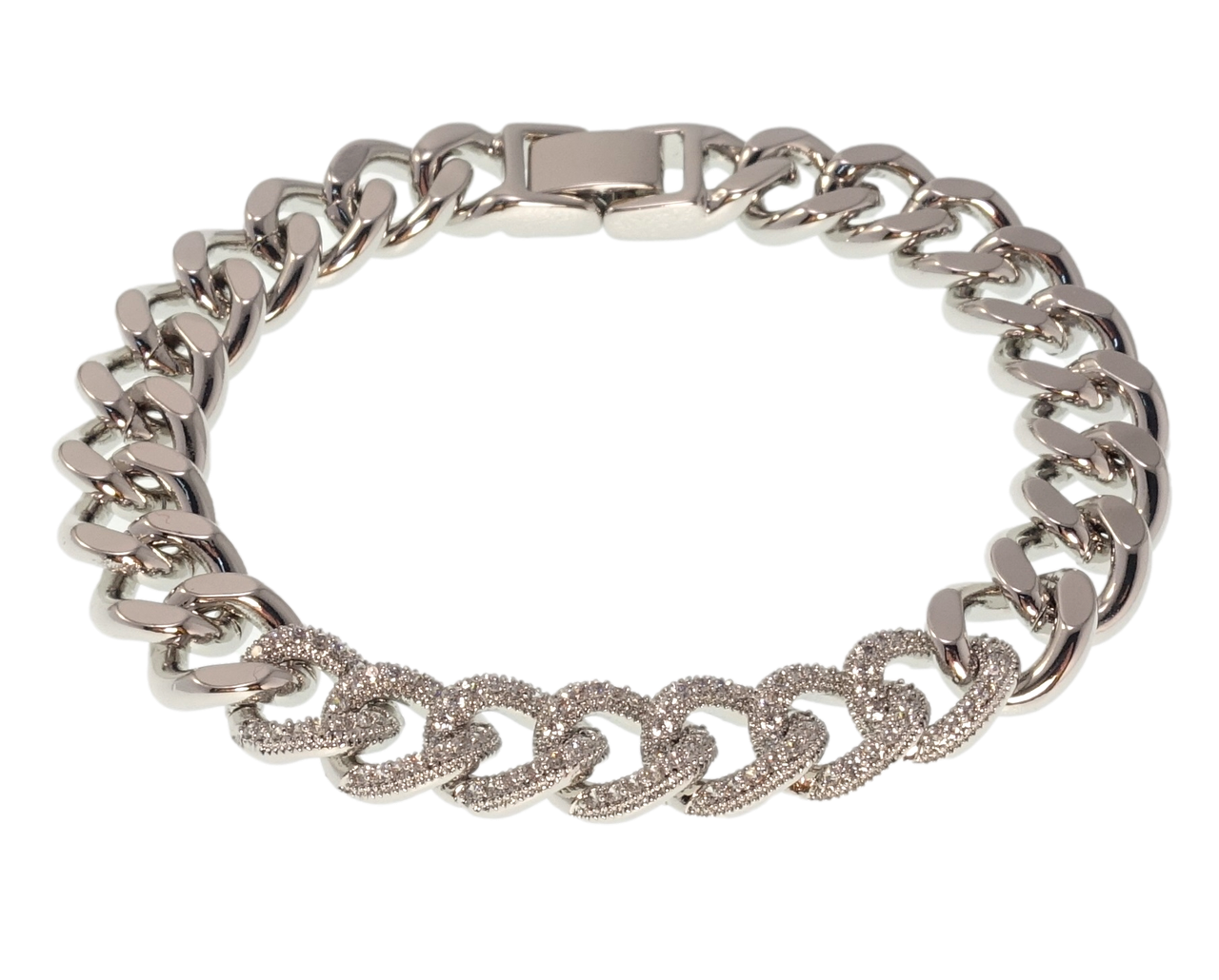 

Браслет Xuping Родий "Панцирное плетение с цирконием" размер 19.5см х 10мм