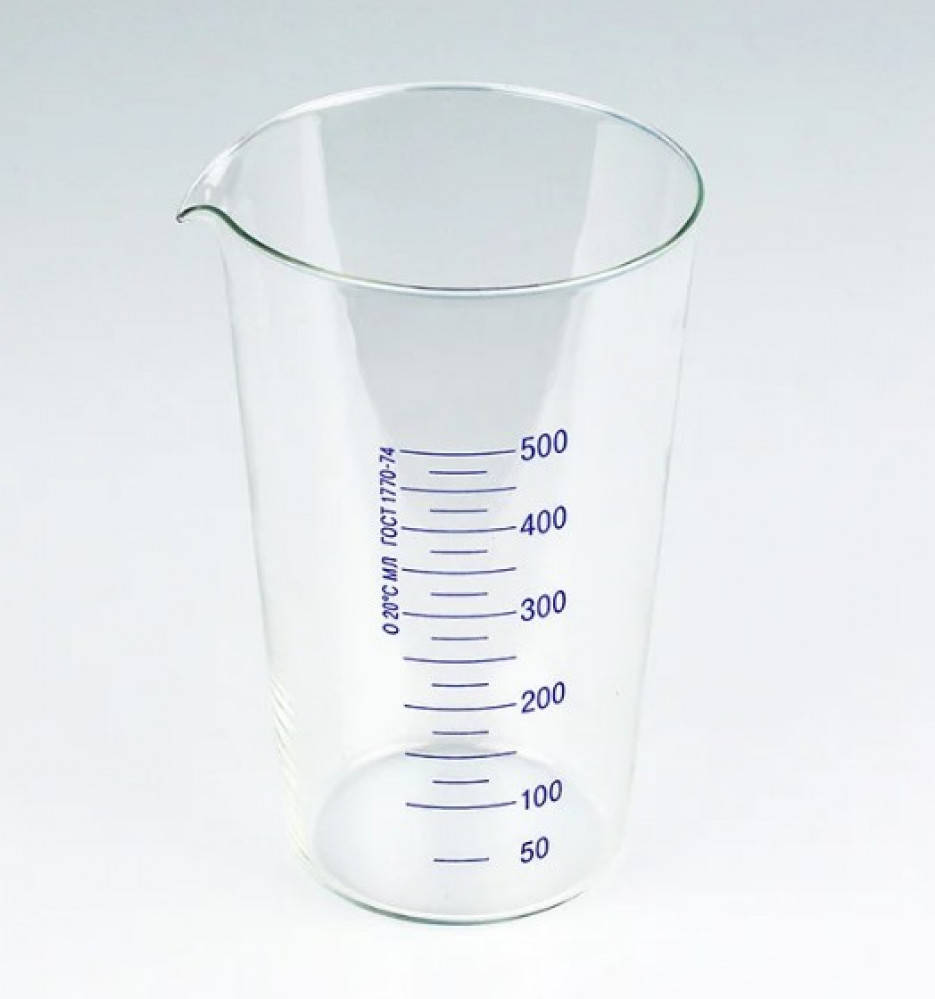 

Мензурка мерная стеклянная 500 мл (ГОСТ 1770-74)