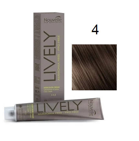 

Крем-краска для волос безаммиачная Nouvelle Lively Hair Color 4 Каштановый 100 мл