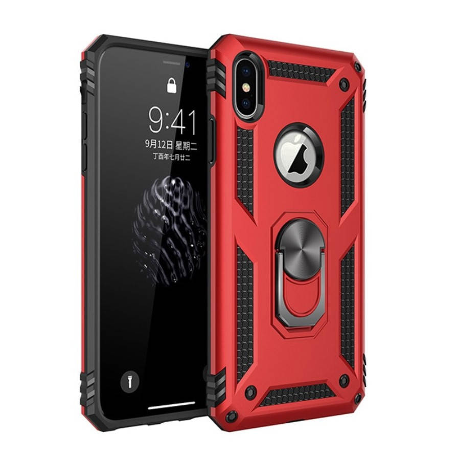 

Противоударный чехол Combo Ring для Apple iPhone X / XS (Разные цвета) Красный