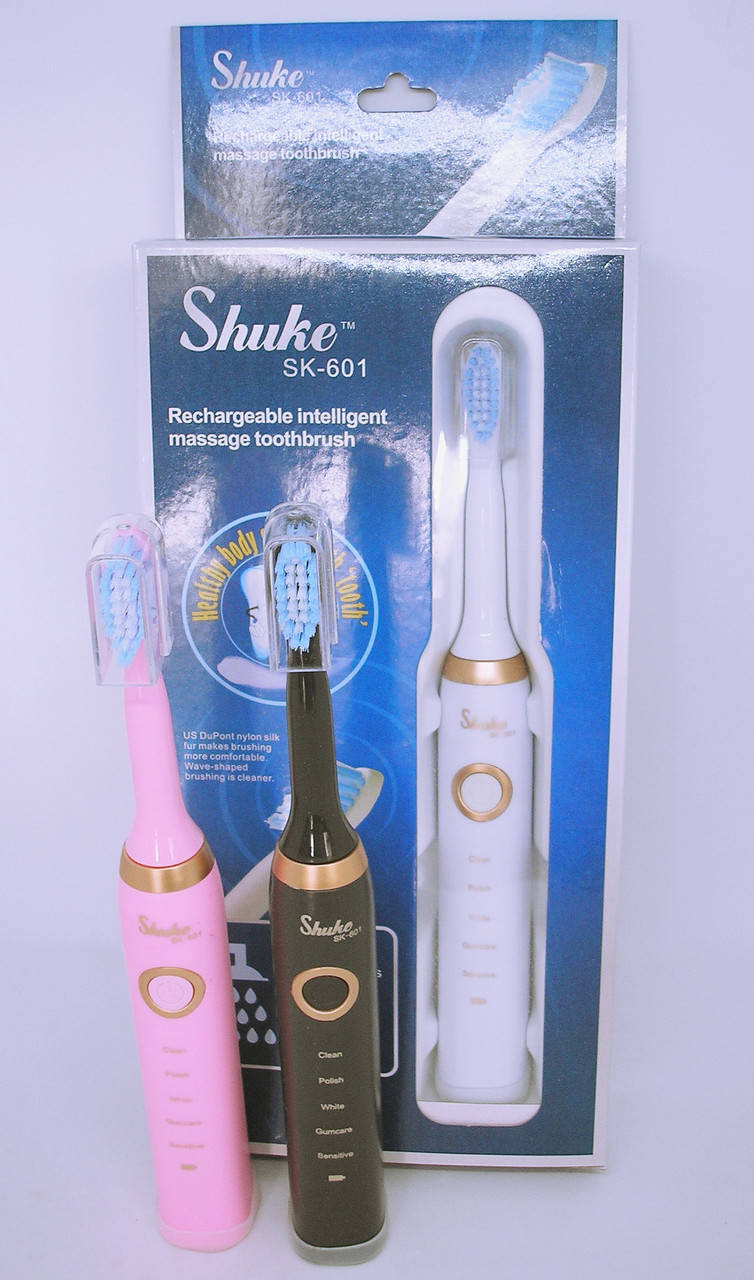 

Электрическая зубная щётка аккумуляторная 4 сменные насадки 5 режимов работы Shuke SK-601