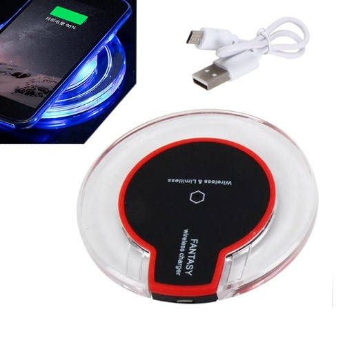 

Qi Беспроводная зарядка LED прозрачная, ЗУ для телефона Fantasy, черная