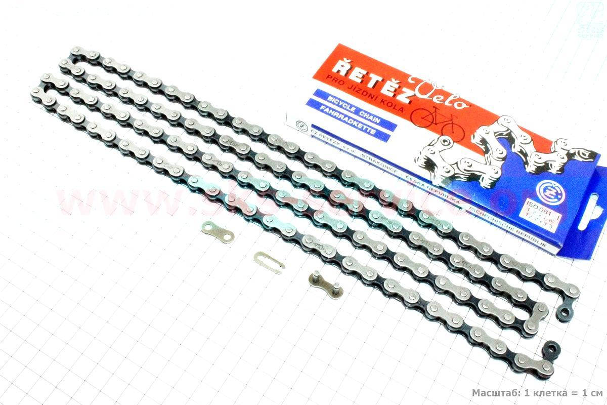 

Цепь приводная 1/2х1/8х112L на 1 скорость, серо-черная (403721)