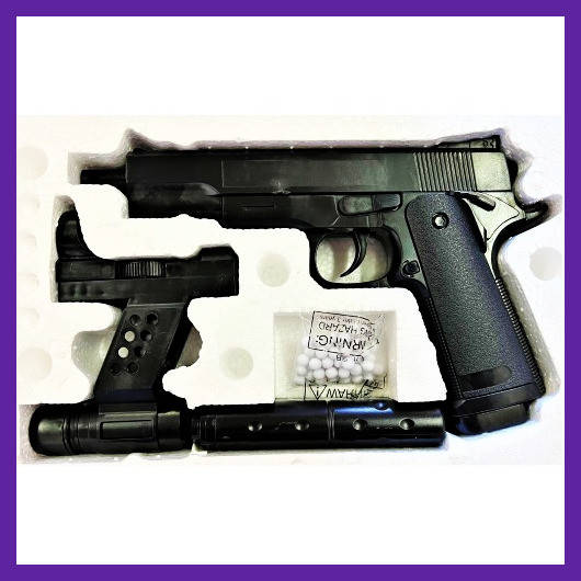 

G053A Страйкбольный пистолет GALAXY BERETTA 92 с глушителем и лазерным прицелом пластиковый Galaxy, Черный