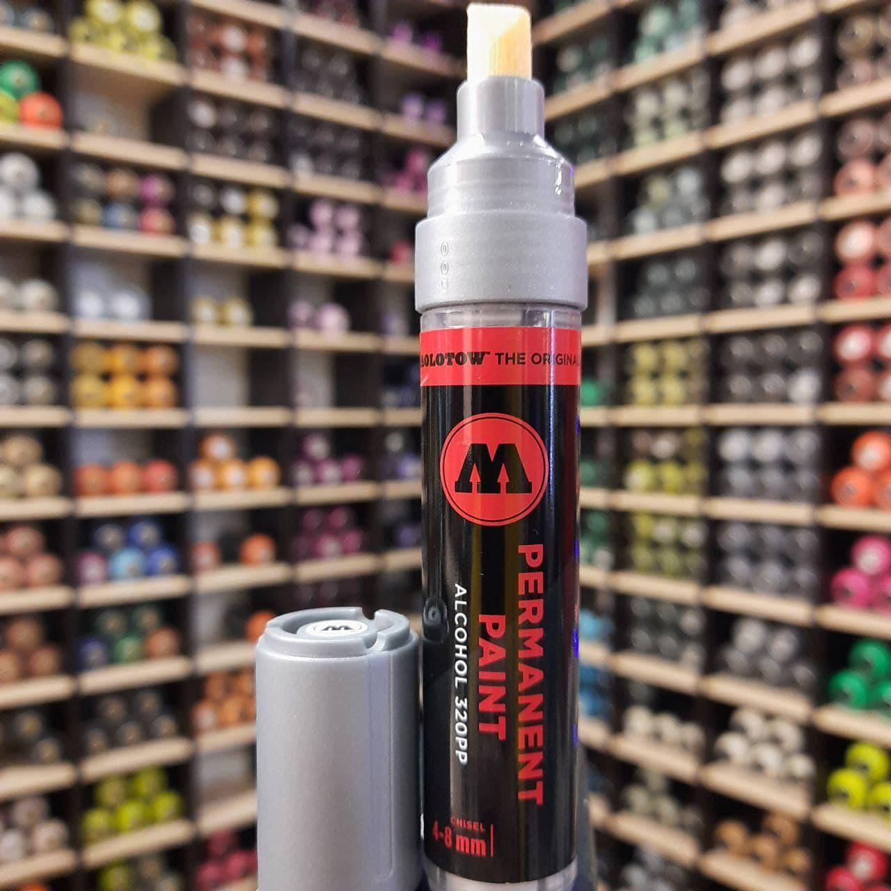 

Маркер спиртовой Molotow 320PP Chrome (Хром) 4-8мм, Серый