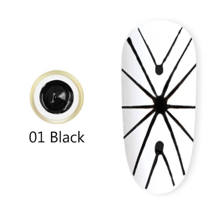 

Гель паутинка Canni (черная) №1, 8 мл, Черный