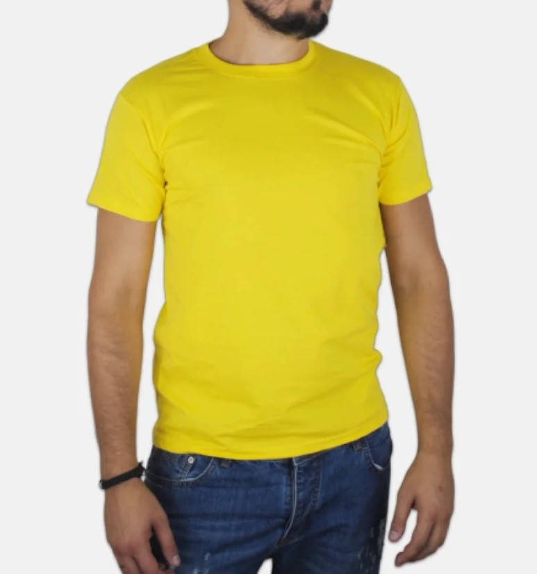 

Тонкая мужская футболка 100% хлопок Fruit of the loom original T легкая Ярко-желтый, XL