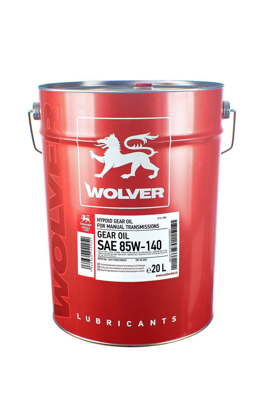 

Масло трансмиссионное Wolver Gear Oil GL-5 85W-140 20л