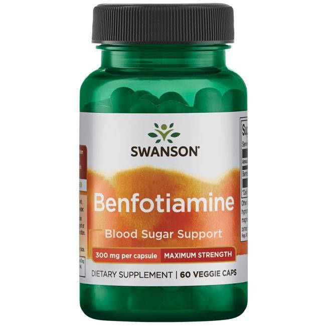 

Бенфотиамин, Swanson, Maximum-Potency Benfotiamine, 300 мг, 60 капсул