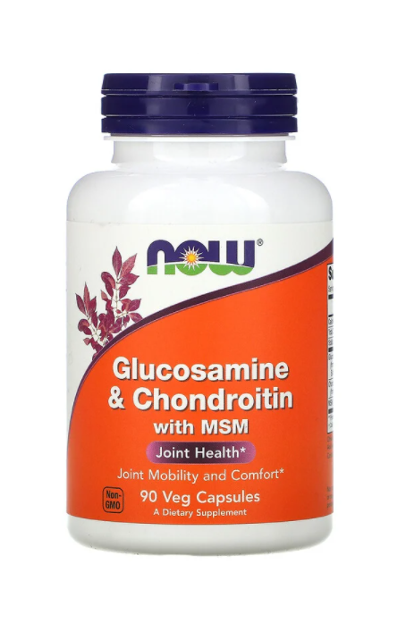 

Глюкозамин, хондроитин и МСМ, Glucosamine & Chondroitin with MSM, Now Foods, 90 капсул