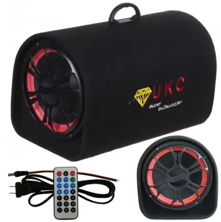

Автомобильный сабвуфер бочка с Bluetooth 1008 BT активный UKC Subwoofer 10" 12v и 220v