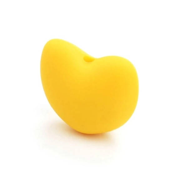 

Сердечко бусина силиконовая Жёлтый