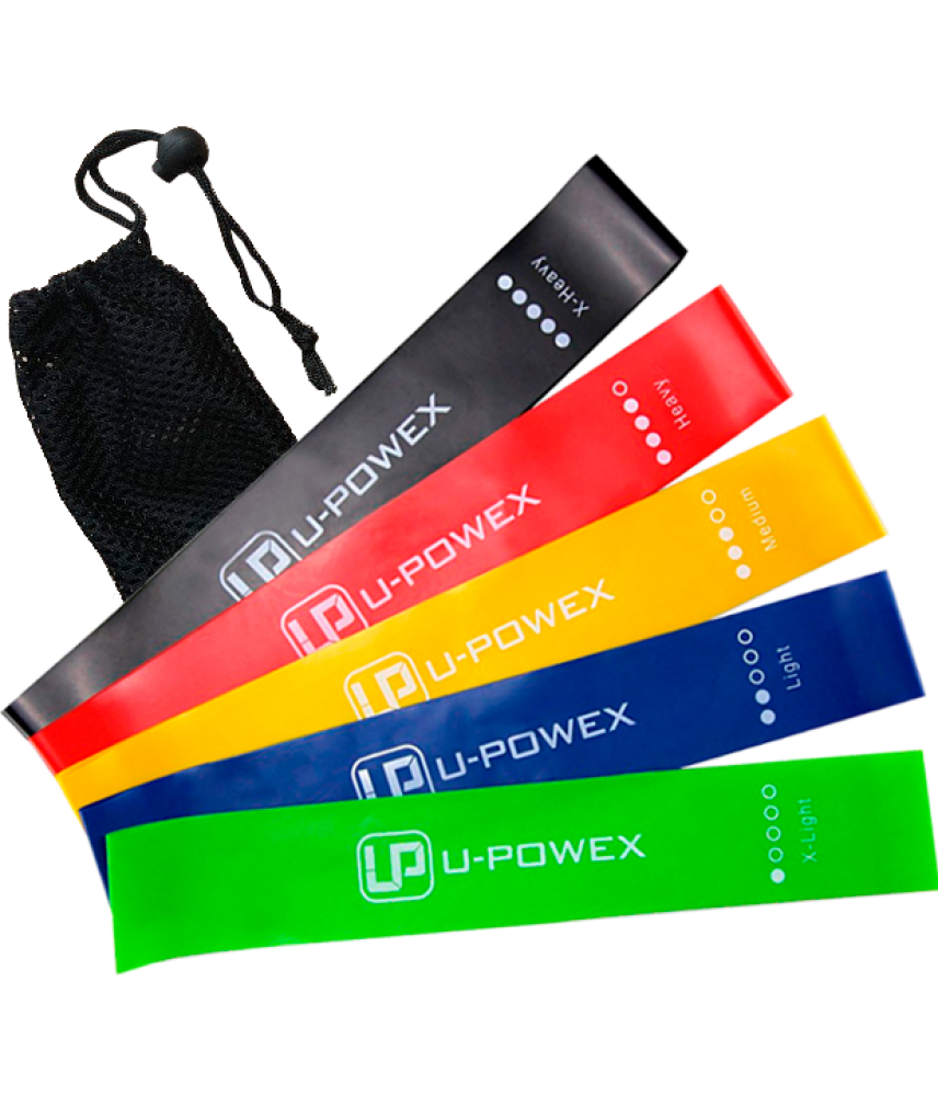 

Резинки для фитнеса U-Powex комплект из 5 шт разной нагрузки + сумочка