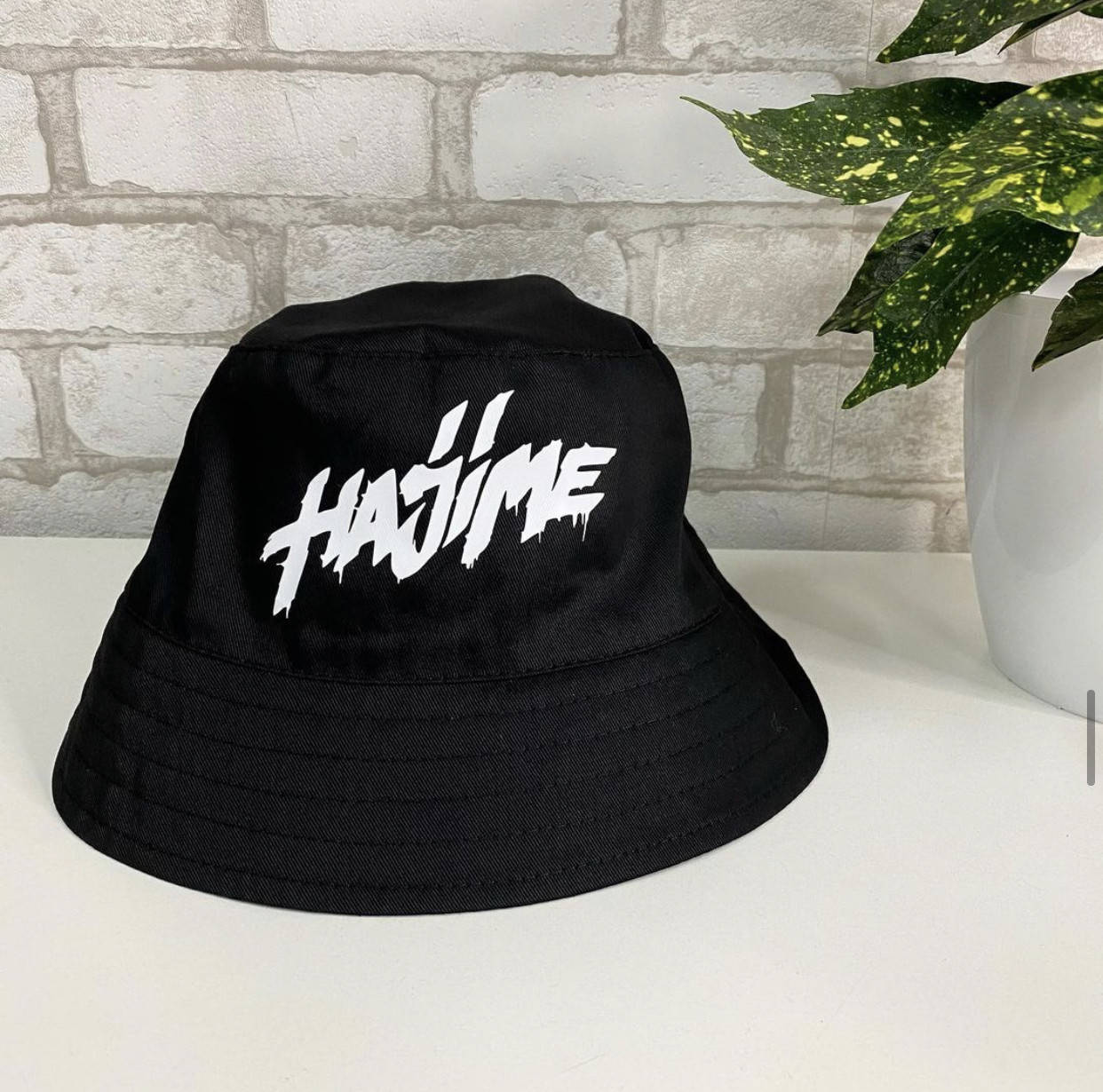 

Премиум панама с принтом - "Hajime"., Черный