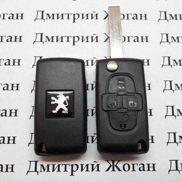 

Корпус выкидного ключа для PEUGEOT (Пежо) 807, 4 - кнопки
