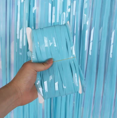 

Декоративная шторка для фотозоны - нежно-голубая 1х2 м, Голубой