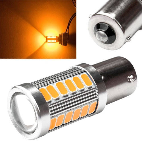 

LED 1156 BA15S P21W лампа в автомобиль, 33 SMD 5630, желтый