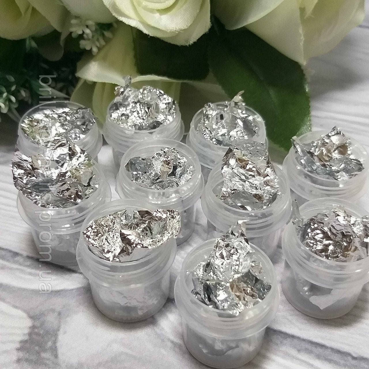 

Воздушная жатая фольга серебро поталь